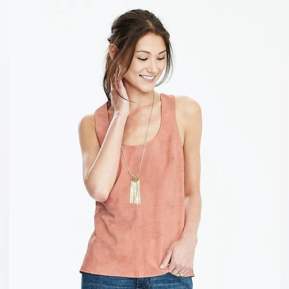 Banana Republic Heritage Real Suede Tank Top Pink Size XS